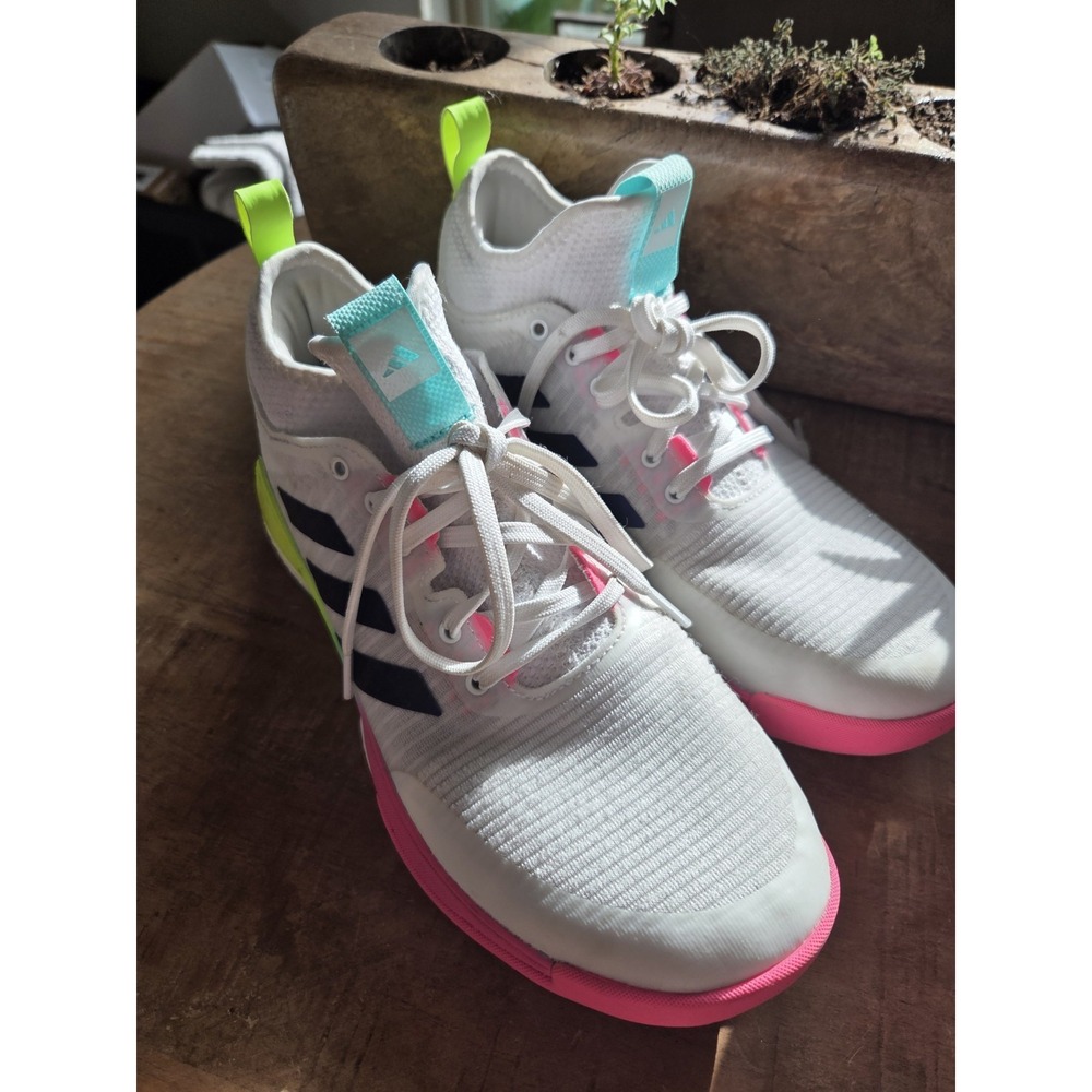 Adidas Crazyflight Boost Mid White Pink Volleyball Shoes Womens Size 7.5 HP3337